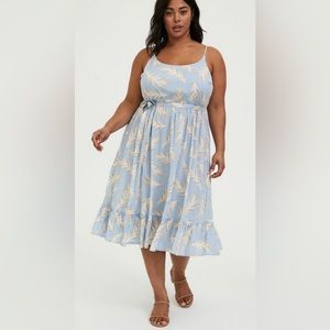 Torrid size 2 NWT blue feather dress